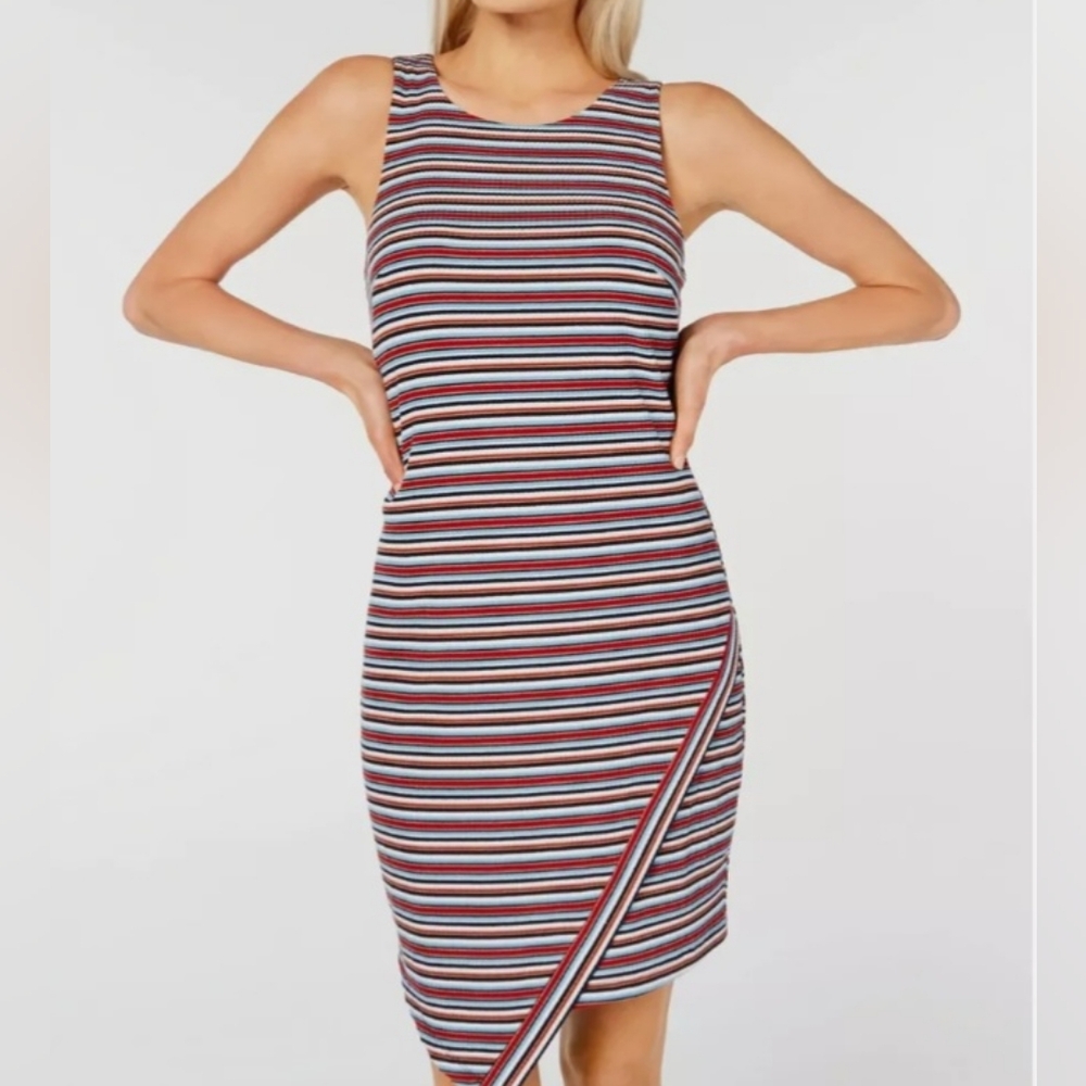 BCX Junior's Sleeveless Multicolored Striped Tank Dress Size Junior Small